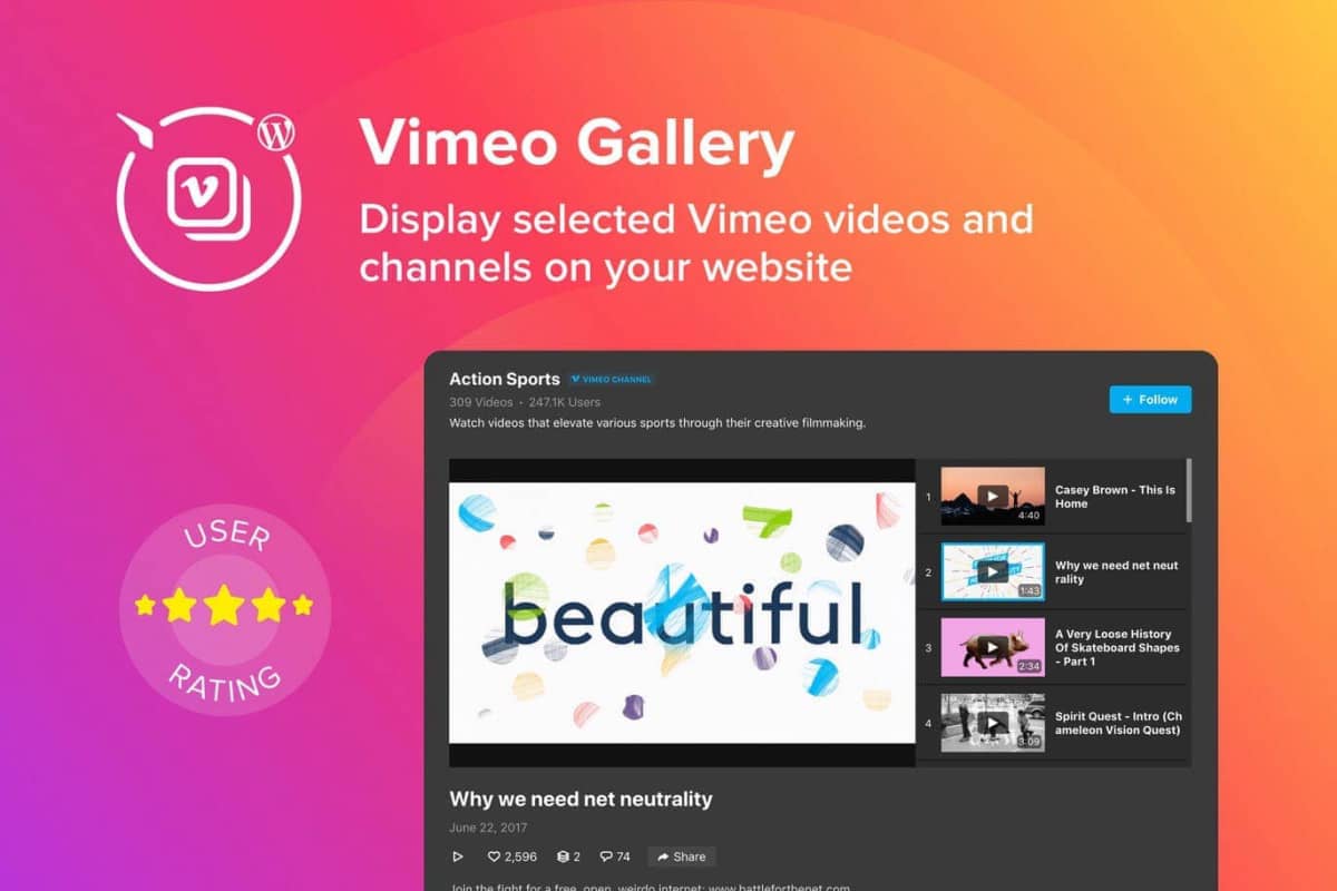 WordPress Vimeo Gallery插件