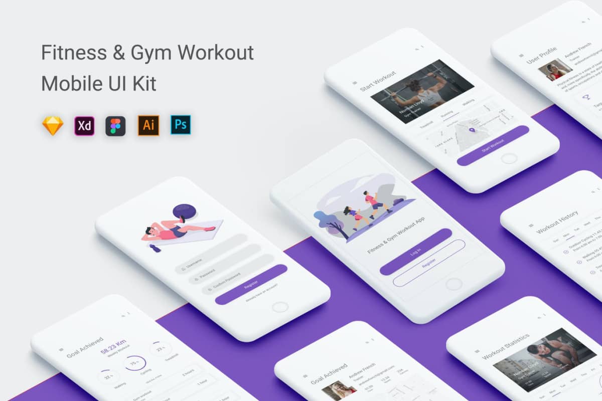 健身 UI Kit 移动 App