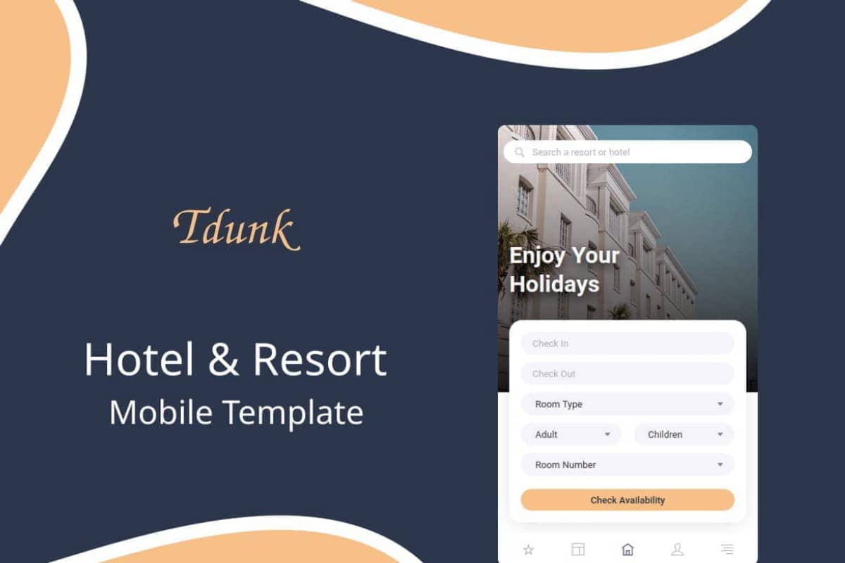 Tdunk – 酒店和度假村移动模板